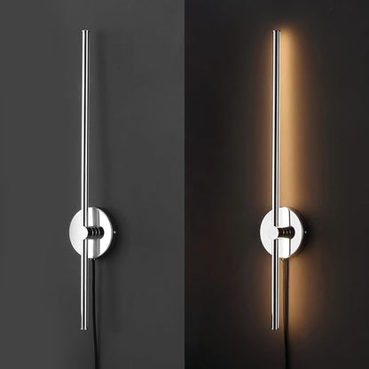 JONATHAN Y 27.25" Chrome 1-Light Modern Integrated LED Wall Sconce, Minimalist Plug-in Adjustable Bar Lamp for Bedroom Living Room, Dimmable Iron Metal Wall Light, 3000K (JYL7136C)