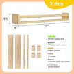 Fun Memories Nursery Book Shelves - Rustic Natural Solid Wood Floating Bookshelf for Kids - Wall Book Shelves for Kids Room (Natural, 32inch - 2P)
