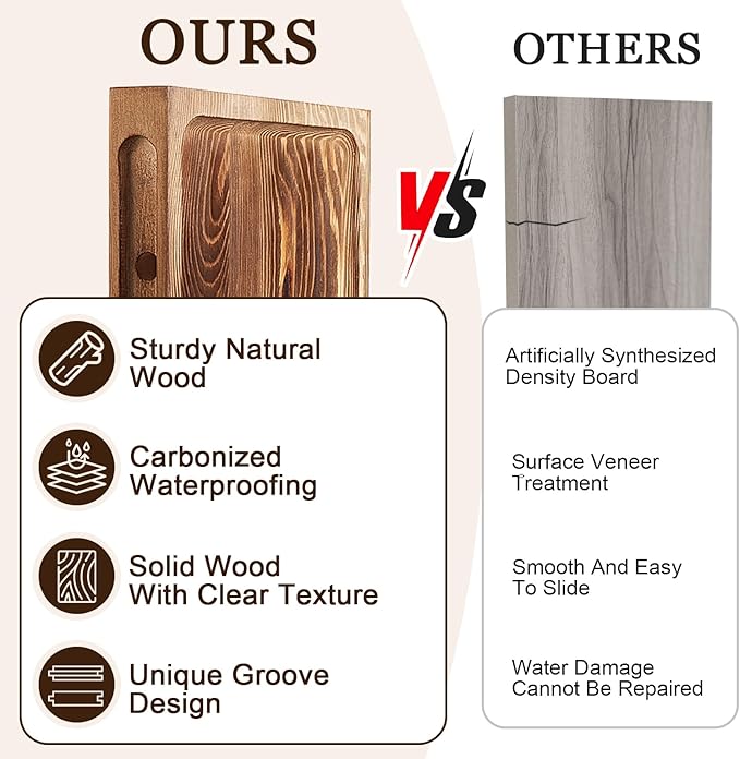 Solid Wood Floating Shelves Bathroom 24 inch Rustic Wall Wood Display Shelves with Grooves Set of 2 Home Decor for Living Room Bedroom Kitchen Farmhouse 24x6.7 inch - Brown