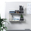 2 Pack White Magnetic Spice Rack Organizer, Space Saver for Refrigerator and Whiteboard, Metal Fridge Shelf for Kitchen and Classroom