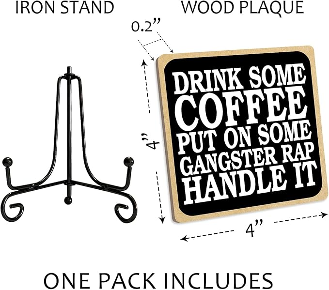 Coffee & Inspiration Retro Wood Sign, 4