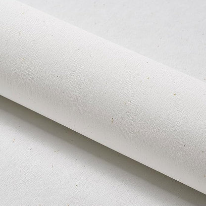 Matte White Grasscloth Textured Wallpaper Natural&Neutral&Handmade Style Thick Peel and Stick Removable for Bedroom,Office,Cabinet(16.5”x236.2”) (Herbaceous Plant&Gold Powder) M11
