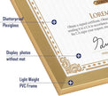 Hoikwo 18 Packs 8.5x11 Gold Multi Plastic Picture Frames Set with Plastic Cover, Certificate Frames for Document Diploma Award, Light Weight Bulk 8.5 by 11 Frames Pack for Wall Hanging and Table