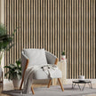 Arthome 17''x120'' Wood Slat Wallpaper,Peel and Stick Self Adhesive Wood Wallpaper PVC Vinyl Decorative Removable Wallpaper Waterproof Faux Wood Grating Stripe Contact Paper for Living Room Bedroom