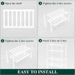 Smiry Bamboo Shoe Rack for Closet, 4 Tier Small Wooden Stackable Shoe Organizer, Free Standing Shoes Storage Shelf for Entryway, Front Door Entrance, White