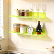 Floating Shelves for Wall Acrylic Wall Shelves for Bedroom Bathroom Living Room Kitchen 16.5X5.5'', Pack of 2, Neon Green