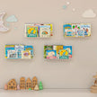 6-Pack White Floating Nursery Book Shelves , Metal Wall Mounted Storage book Shelves for Kids Bedroom, Toddler Room, Baby Nursery Decor, Space-Saving Display Shelves for Books & Toys - 2 Sizes