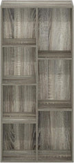 Furinno LUDER Book Shelf, 7-Cube Bookshelf, Bookcase, 9.4 x 19.5 x 41.7, for Living Room, Bedroom, Home Office, French Oak