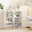 Giantex 3 Tier Bookshelf, White Bookcase 3 Shelf, Open Cube Storage Orginazer Cabinet, Multi-Functional Home Office Bedroom Furniture Display Book Shelf