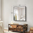 Koonmi Black Framed Bathroom Mirror - Shatterproof 30