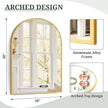 Arched Wall Mirror 30x20 Inch Gold Bathroom Vanity Mirror with Metal Frame, Modern Arch Mirror for Bedroom, Living Room, Entryway, Wall Mounted Decorative Mirror