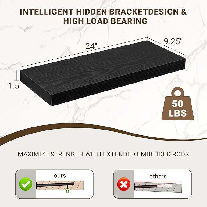 24 Inch Floating Shelves, 24