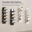 HOOBRO 5 Tier Wall Shelf Unit, 2 Pack Floating Shelves Wall Mounted, Wall Mount Vertical Shelving, Floating Storage Rack, Organizer Tall Tower Design for Livingroom, Bedroom, Kitchen, White WT18BJP201