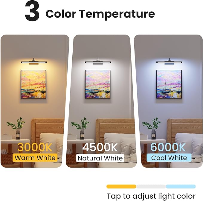2 Pack Picture Lights for Wall 6000mAh - 16