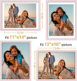 Vittanly 12x16 Picture Frames Set of 4, Display Pictures 11x14 with Mat or 12x16 without Mat, Gallery Frame for Wall Display, Engineered Wood with Shatter Resistant Plexiglass, Pale Pink