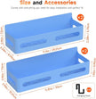 4 Pack Strong Magnetic Spice Rack for Refrigerator, Multipurpose Magnetic Shelf for Fridge with 4 Hooks for kitchen and Bathroom Organization, Blue