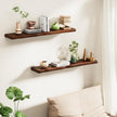 Floating Shelves for Wall Rustic Farmhouse 36 Inch Floating Shelf Bathroom Wooden Shelves for Wall Mounted Live Edge Pine Shelf with Unique Natural Grain for Living Room Bedroom Kitchen (Walnut)