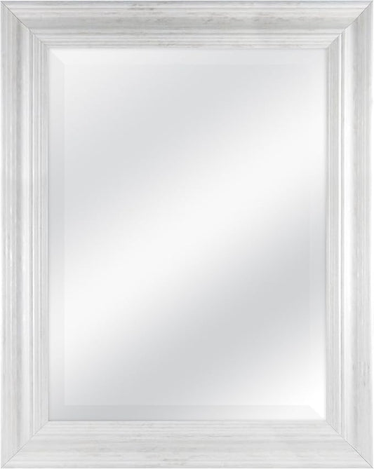 MCS 18 by 24 inch Scoop Mirror, 23.5 by 29.5 inch Outside Dimension, White Wash Finish 20547