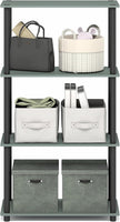 Furinno Turn-N-Tube Storage Shelves, 4-Tier Toolless Book Shelf, Corner Shelf, Toolless Open Shelves, for Organization and Storage, Living Room, Garage, Home Office, Sage Green