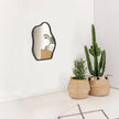 Modern Asymmetrical Mirror Unique Irregular Wooden Framed Mirror for Wall Hanging Mirrors Artistic Cloud Shape Wall Mirror Decor Bathroom Bedroom Living Room Entryway Hallway Small