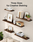 AMADA HOMEFURNISHING Wall Shelves Set of 6, Rustic Farmhouse Floating Shelves for Bedroom, Bathroom & Living Room, Brown