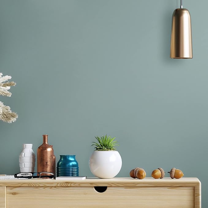 VEELIKE 15.7''x118'' Dusty Blue Wallpaper Peel and Stick Removable Blue Contact Paper for Cabinets Walls Waterproof Self Adhesive Light Blue Wall Paper for Bedroom Bathroom Kitchen Countertops Shelf