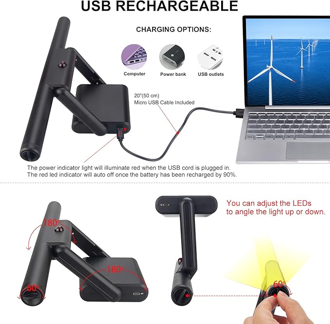 LUXSWAY Rechargeable Picture Light,Wireless Painting Lights,12 Colors Changing Artwork Lights with Rotate Head,10000mAh Display Art Lighting for Dart Board Poster Gallery