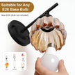 Vintage Black Wall Sconces Set of 2 with Cute Amber Tulip Glass Lampshade, Hardwired and Wireless Wall Mounted Light Fixtures (2 Usage Methods) with Switch for Bedside Bedroom Living Room Wall Decor
