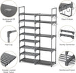 ROJASOP Shoe Rack, Shoe Storage Organizer for Closet Entryway Garage Bedroom, 8 Tier Tall Metal Shoe Shelf for 26-32 Pairs Boots & Shoes, Adjustable Shoe Stand for Small Space