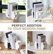 Decorative Square Marble Bookends for Heavy Books – Unique Book Ends for Shelves – Modern Aesthetic Book Holder/Stopper with Non-Slip Pads for Chic Home, Office, or Library Decor, White