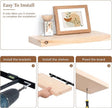 Marsmiles Natural Wood Floating Shelves | Unfinished Wood Wall Shelves Set of 2 | 16