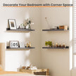 upsimples Floating Shelves for Wall, 23.6 Inch Shelves for Decor Storage Set of 6, Wall Mounted Wood Shelf for Bedroom, Living Room, Bathroom, Kitchen, Long Picture Ledge Shelves, Grey