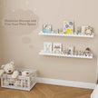 Fun Memories 36 Inch Scalloped Nursery Shelf, White Picture Ledge for Wall, Set of 2, Kids Book Shelves with Floating Design for Kids Rooms, Bedroom