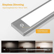 V4light Rechargeable Motion Sensor Under Cabinet Light, Magnetic LED Bar with 1500mAh Battery, Silver Aluminum Cabinet Lighting, Dimmable 3 Color Temperatures for Kitchen, Pantry & Closets (9 in)