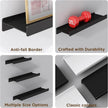 12 inch Metal Floating Shelves for Wall, Small Shelves Wall Mounted with Lip for Storage No Wobble, Heavy Duty Wall Shelves for Bathroom/Kitchen/Bedroom/Small Spaces, Black 12X 4.5X2, Set of 2