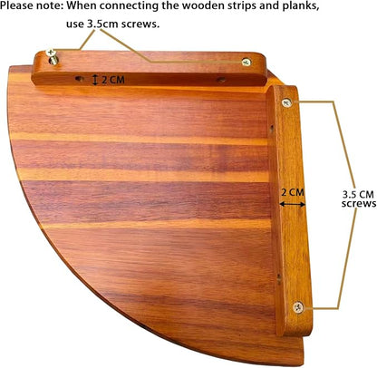 Floating Corner Shelve, 10 Inch Acacia Wood Corner Shelf Set of 2, Corner Shelf wall Mounted for Living Room, Bedroom, Bathroom, Office, Kitchen (Acacia Wood)