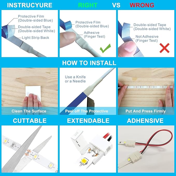 Motion Sensor Under Cabinet Lights - Plug-in LED Strip Lights Indoor with Power Adapter, Dimmer and Timer for Kitchen Cabinet, Counter, Shelf, Showcase, Stairway, Bedroom, Corridor, Washroom