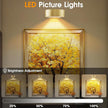 RGB Picture Light Battery Operated Painting Lights for Wall Wireless Magnetic Display Art Light with Remote Controls,Dimmable&Timer for Art Frame Artworking,3Pack Gold