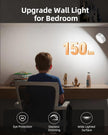EZVALO LED Wall Mounted Lights, 5500mAh Rechargeable Wall Sconces Lamp, 3 Color Temps & Remote and Touch Control, 360°Rotation Dimmable Cordless Wall Light for Bedroom (3 Pack White)