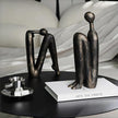 Book Ends for Shelves, Artistic Resin Sculpture Book Stoppers, Minimalist Home Office Decorative Gift for Book Lovers & Designers, Perfect for Bookshelf & Desk Organization, Set of 2