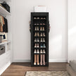 Shoe Rack with Cover Narrow Shoe Organizer with 4 Side Pockets 10 Tier Tall Shoe Storage Holds 18-22 Pairs Shoes and Boots Shoe Rack for Closet Entryway Garage