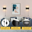 Lightess Wall Lamp Plug in 12W Modern LED Wall Lights Dimmable Indoor Up Down Wall Lamp for Bedroom Living Room Hallway, Black, Warm White