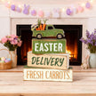 Easter Decorations - Easter Truck Tiered Tray Decor Set - Wooden Farm Fresh Carrots Tabletop Decoration - Rustic Farmhouse Spring Home Decor Indoor for Tiered Tray Shelf Mantel Coffee Table Gift - Spring Home Decor for Living Room, Kitchen Counter