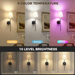 DORESshop Battery Operated Wall Sconce Set of 2, Wireless Wall Light Easy to Install, 7 Color Rechargeable Wall Sconces, Sconce Wall Decor Set of 2 for Bedroom, Living Room, Black and Chrome, 24.6in