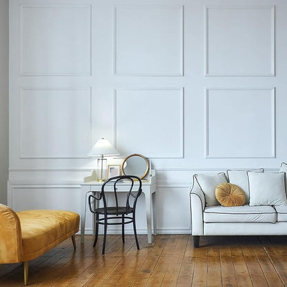 3 Set Accent Peel and Stick Wall Molding Kit Premade Wainscoting Panels Wall Molding Panel White Pre Cut Trim for Walls Picture Frame Decor for Home Decoration(20 x 20 Inch)