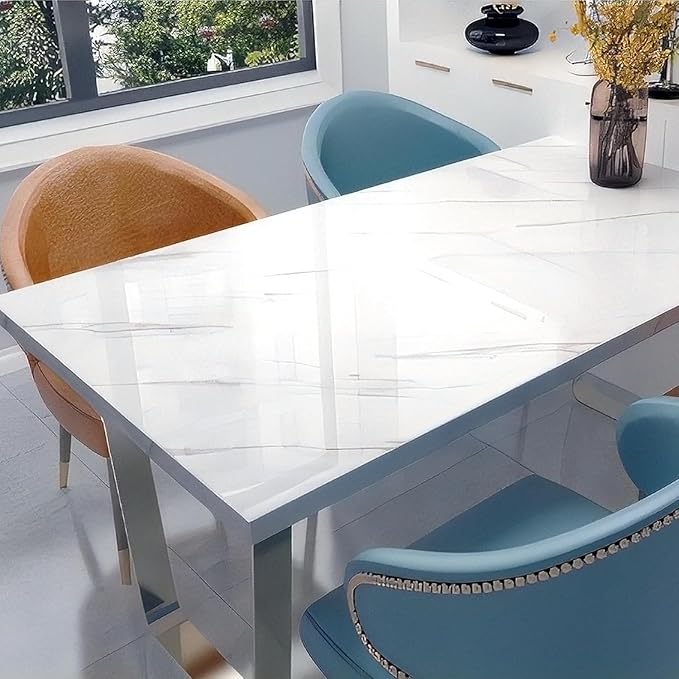 Glossy Marble Contact Paper White Peel and Stick Wallpaper Marble Wallpaper Self-Adhesive Removable 15.7