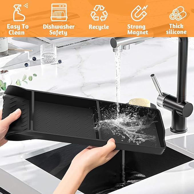 30 Inch Silicone Stove Oven Top Shelf Magnetic for Kitchen Gadgets, Soft Flexible Strong Magnetic Heat Resistant Spice Rack Kitchen Organizer
