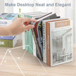 VFINE Bookends 4 Pieces, Acrylic Book End Clear Bookends for Shelves Decorative Bookend Non-Skid Book Ends Book Holders Book Organizer for Home Office School Supplies