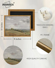 InSimSea Framed Canvas Wall Art Vintage Decor, White Clouds over Vast Grassland Classical Paintings Canvas Prints, Rustic Wall Decor for Bedroom Living Room Office, 8