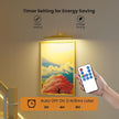 Lights for Pictures on Wall, 16in Battery Operated Picture Lights for Paintings, 5000mAh Wall Lights with Remote and 3 Light Modes,Art Light for Wall Painting,Frame, Portrait, Dartboard - Gold